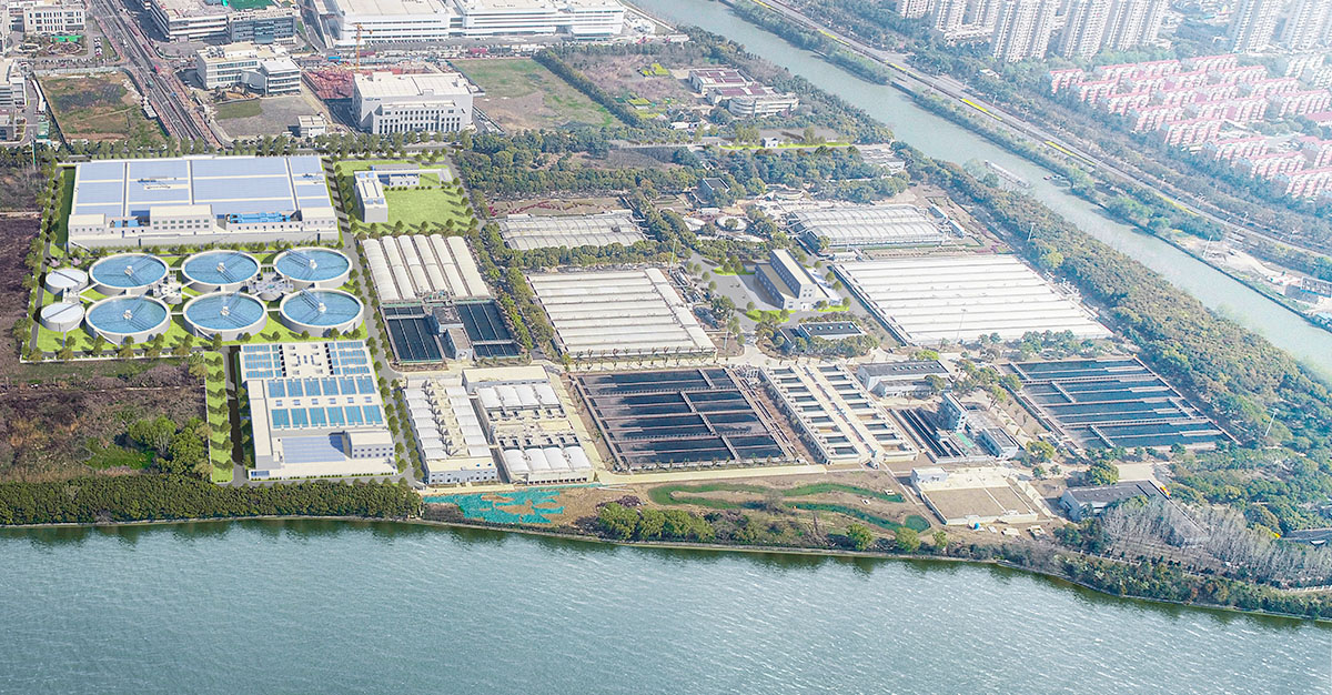 苏州工业园区第一污水处理厂，20万吨/日（另在建15万吨/日）